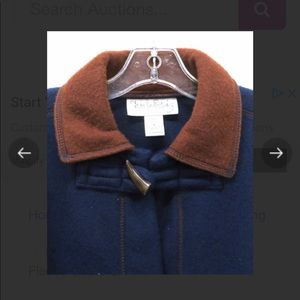 Diane Von Furstenberg Brown/Navy Fleece Coat / S
